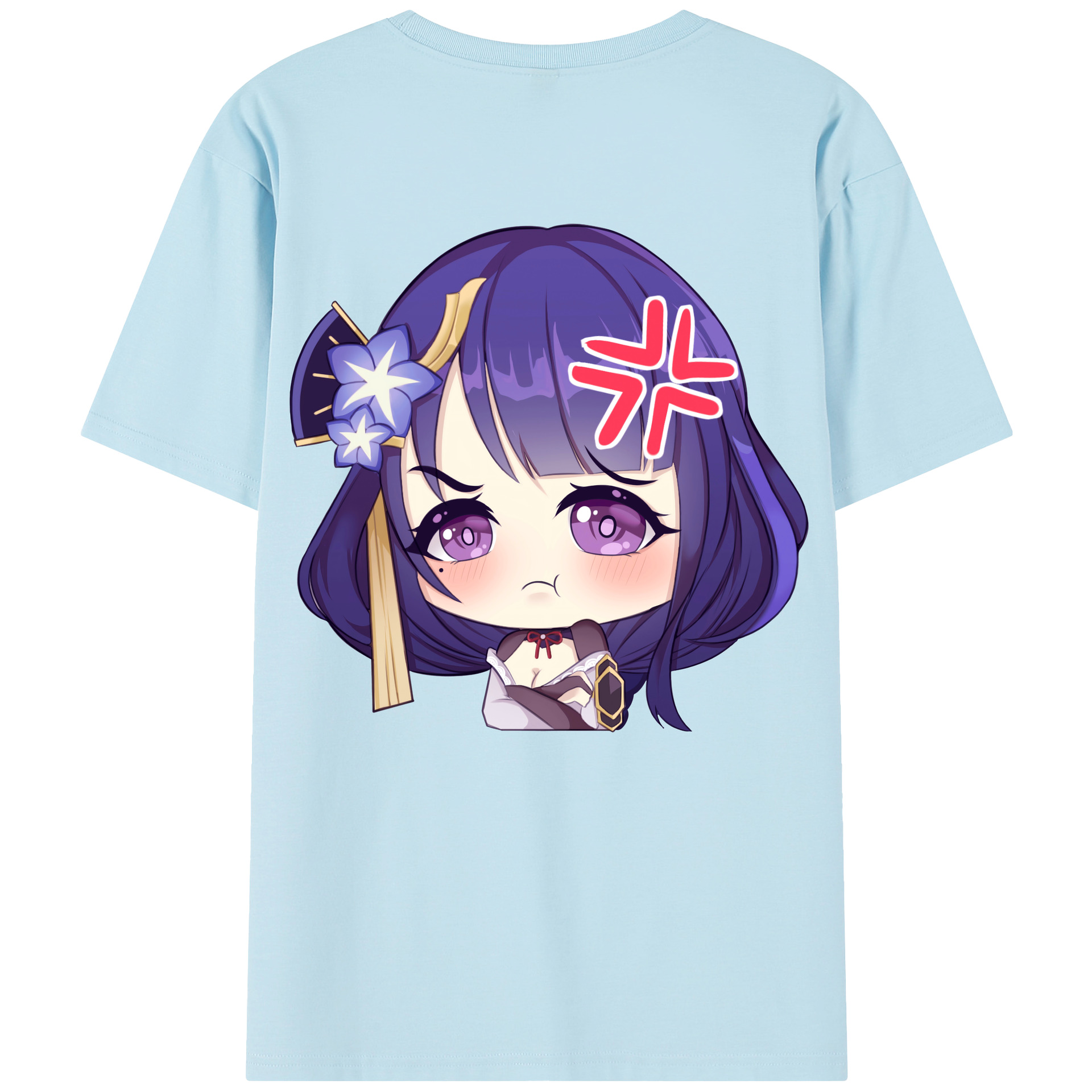 げんし神 雷電将軍 らいでんしょうぐん genshin Raiden Shogun 綿100％半袖Tシャツ（背面プリント）